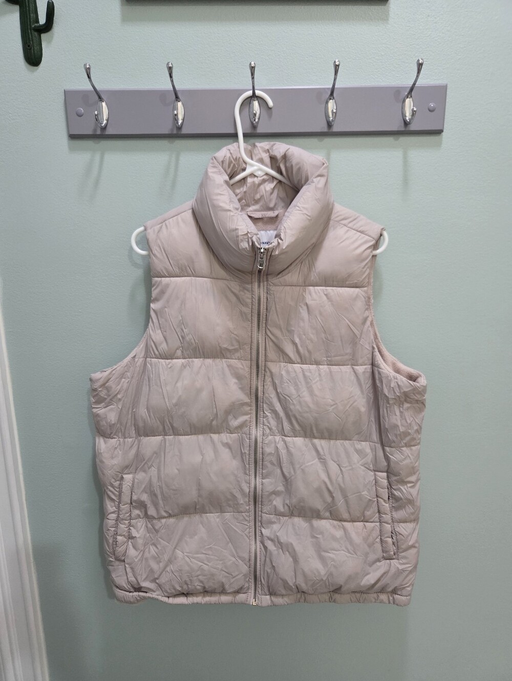 Old Navy Quilted Puffer Vest Blush Pink Muted Taupe Size XL